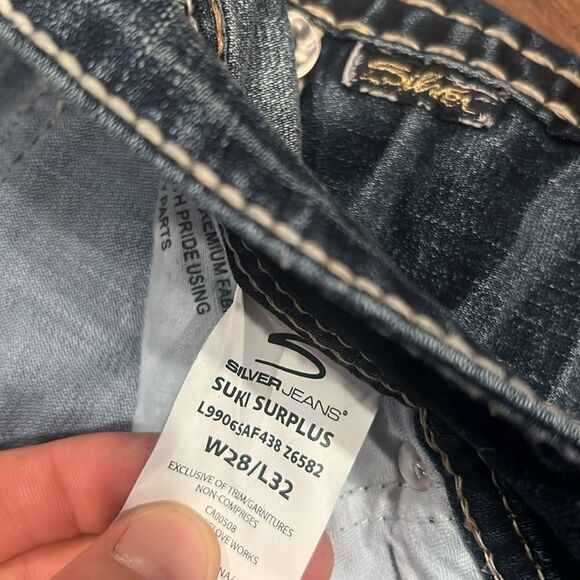 Silver jeans Suki Surplus bootcut jeans size 28/32 chunky  stitch in EUC - Picture 6 of 14